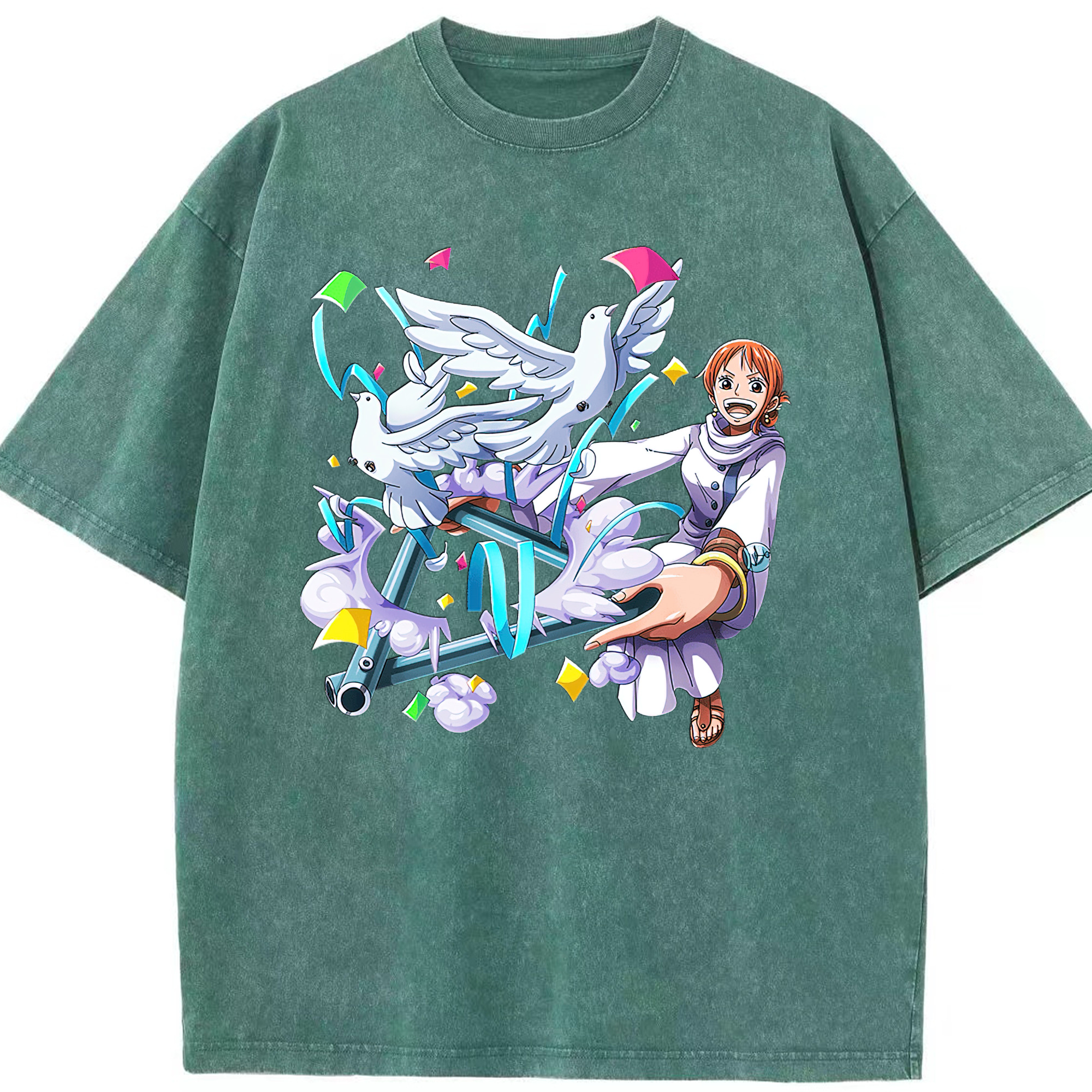 ワンピース ナミ ONE PIECE Nami 綿100% ヴィンテージ風 半袖Tシャツ（フロントプリント）